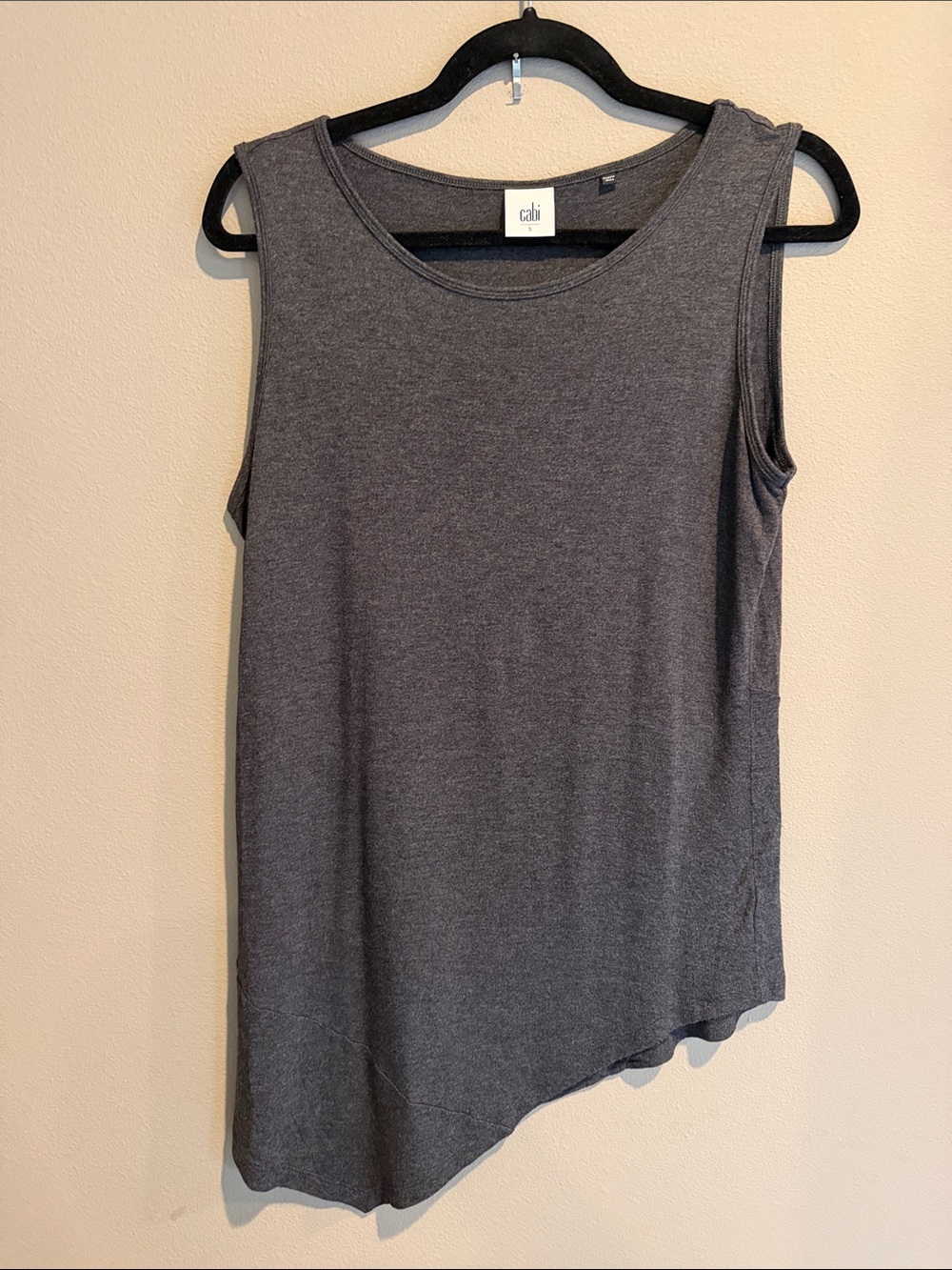 CAbi Asymmetrical Hem Sleeveless Tank - Charcoal